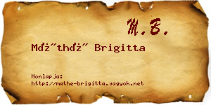 Máthé Brigitta névjegykártya